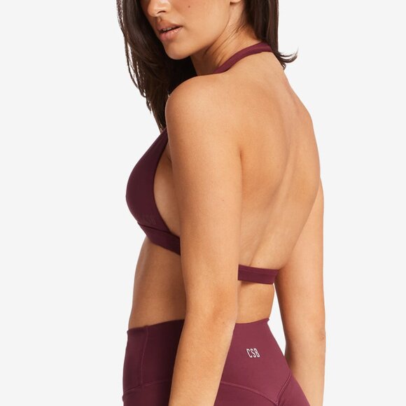 NWT CSB Celine Crop Sports Bra Burgundy Small Crop Shop Boutique - Picture 4 of 6